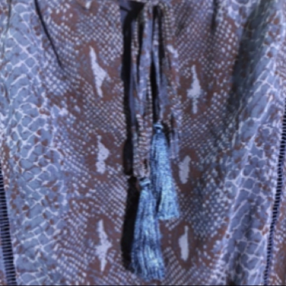 NWOT Banana Republic Snakeskin Print Long Sleeve Mini Boho Dress - Picture 14 of 15